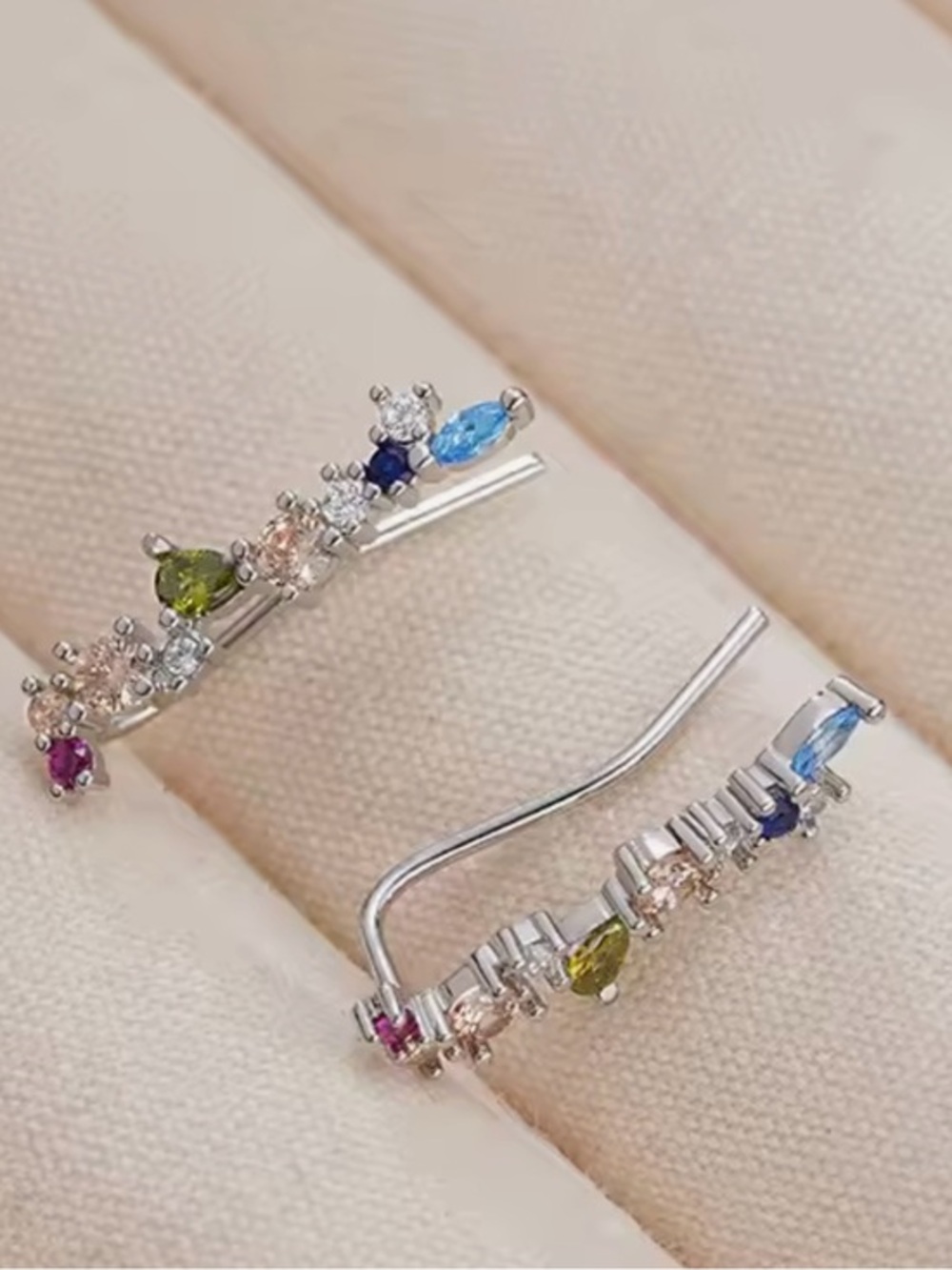 New .925 Vine Style Multicolored Stone Earrings